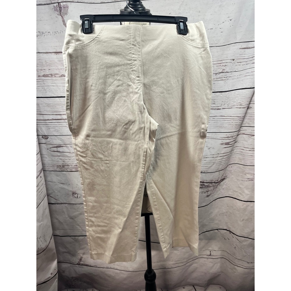Style & Co Womens Beige Pull On Cropped Stretch Pants Size Medium Khaki Casual